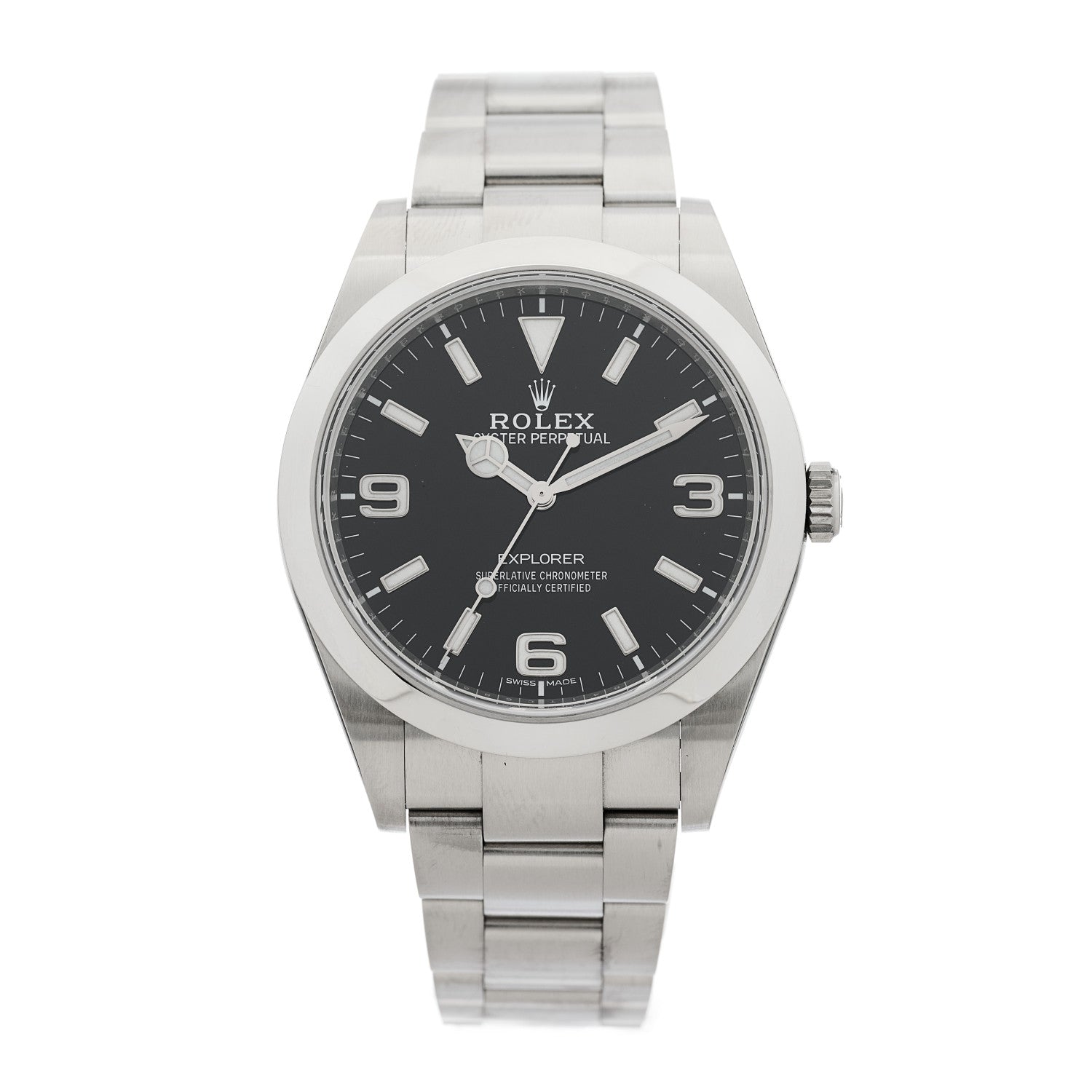 Rolex Stainless Steel 39mm Oyster Perpetual Explorer Watch Black 214270 1 of 4