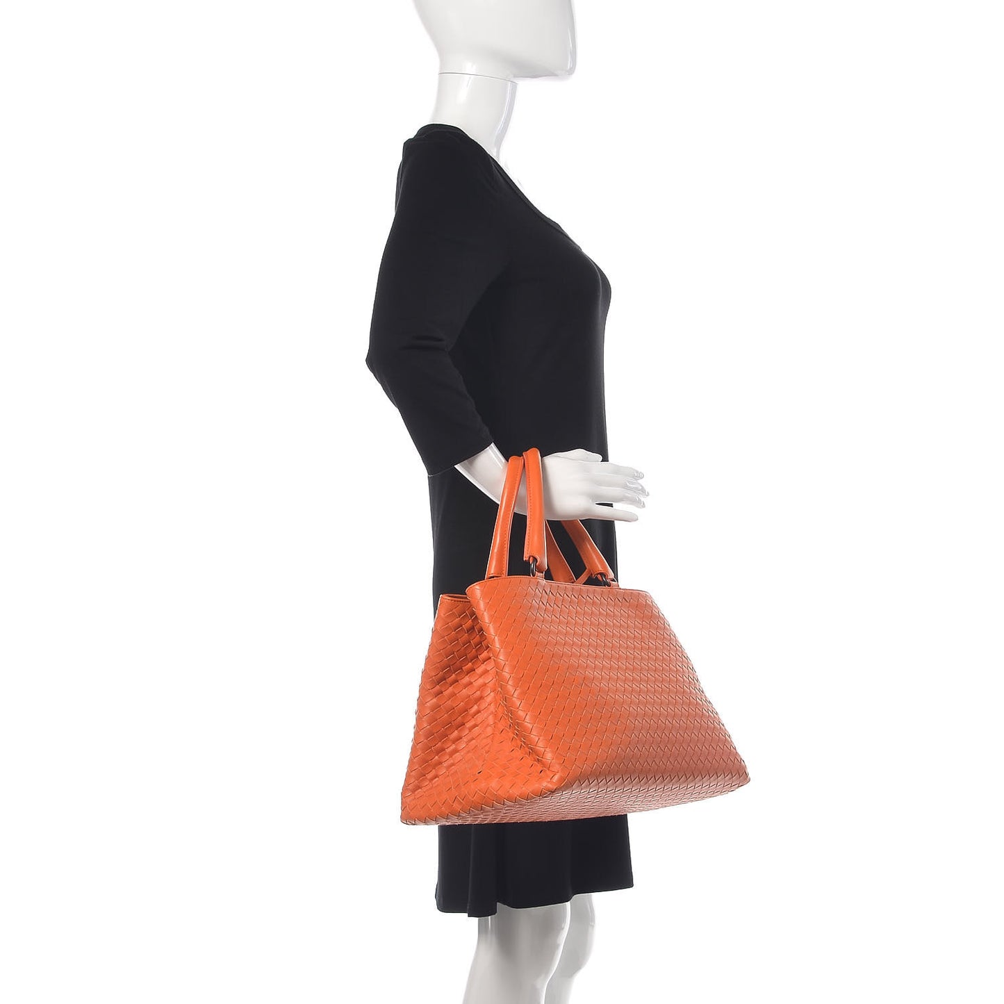 Nappa Intrecciato Milano Tote Orange