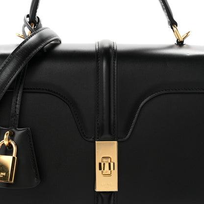 Celine Satinated Calfskin Small 16 Top Handle Bag Black 8 of 10