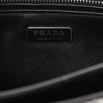 Prada Metallic Ayers Suede Arcade Crossbody Bag Roccia Nube Black 7 of 8