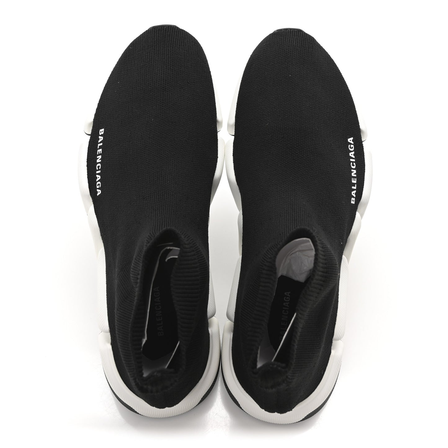 Technical 3D Recycled Knit Bi-Color Sole Womens Speed 2.0 Sneakers 40 Black White