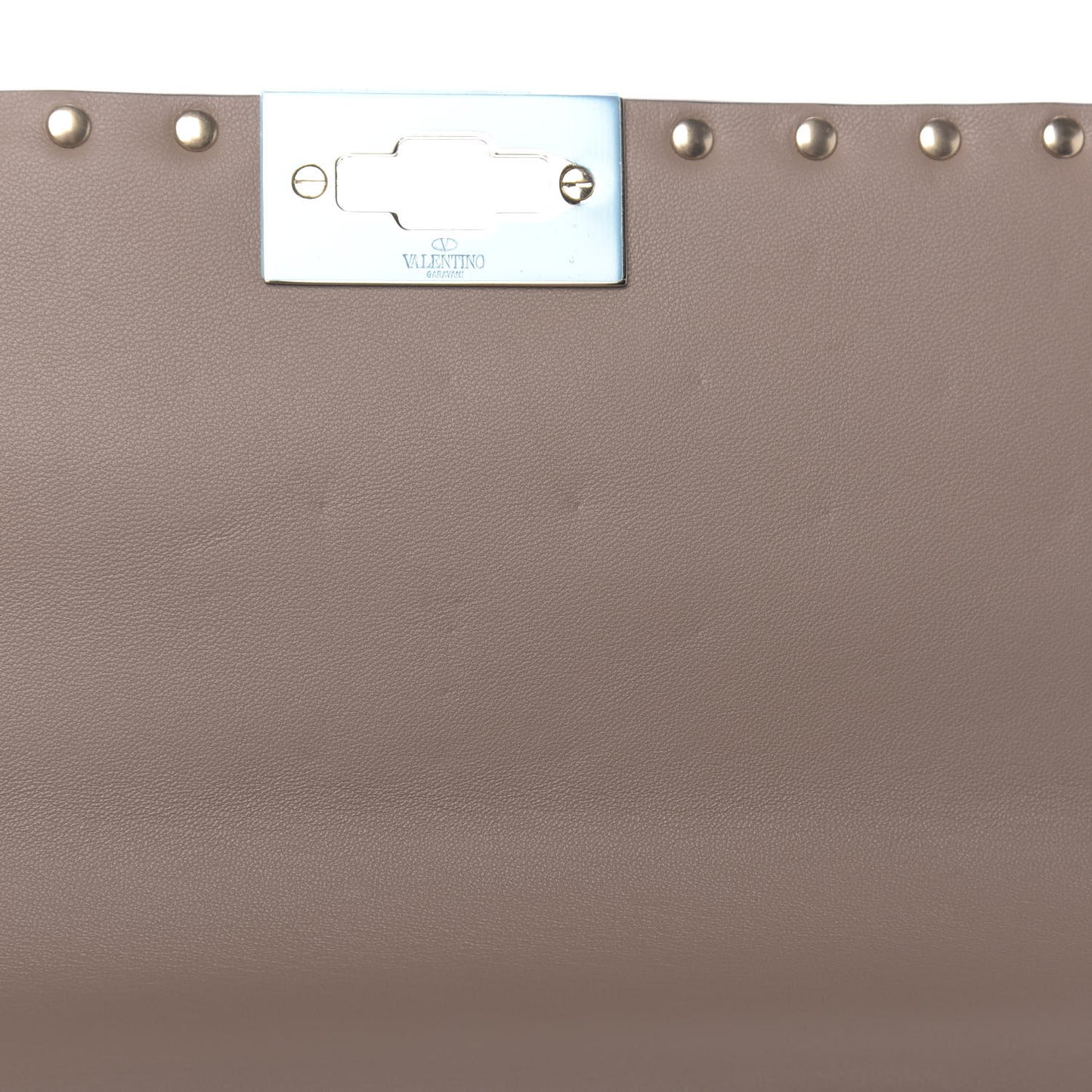 Nappa Large Rockstud Spike Shoulder Bag Clay