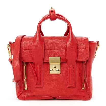 3.1 Phillip Lim Textured Calfskin Mini Pashli Satchel Red 1 of 11