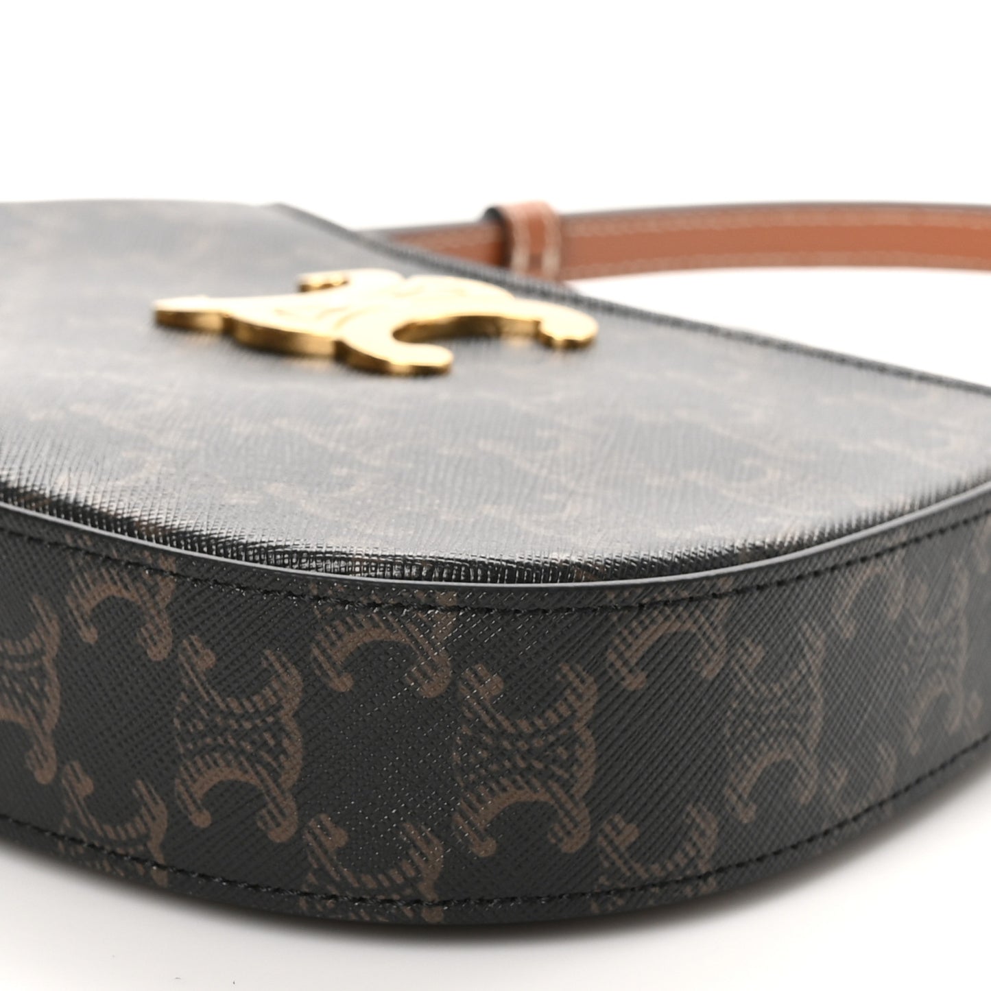 Triomphe Canvas Calfskin Medium Tilly Triomphe Shoulder Bag Tan