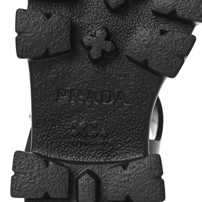Prada Foam Rubber Triangle Logo Monolith 55mm Cage Sandals 36 Black 7 of 10