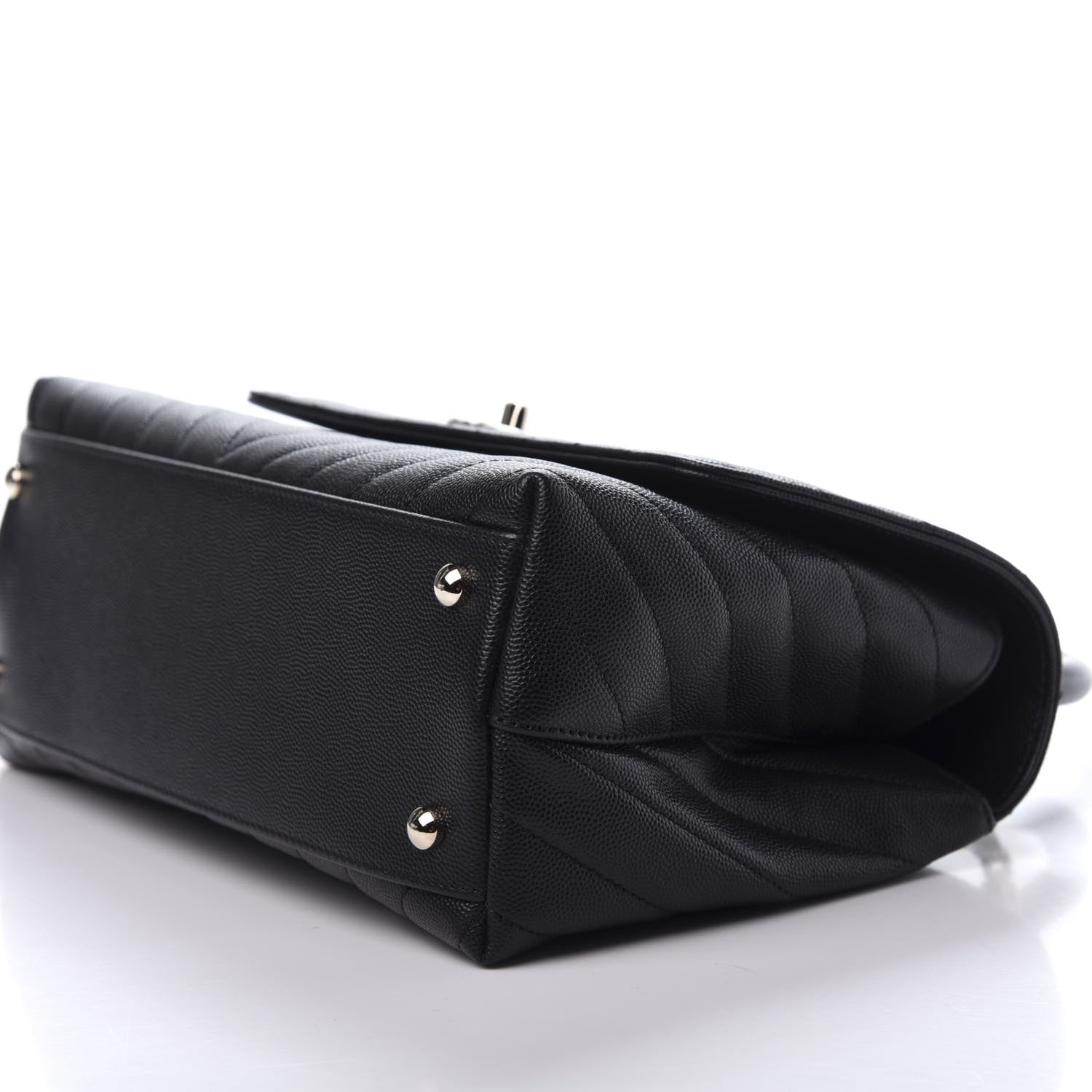 Chanel Caviar Chevron Quilted Small Coco Handle Flap Black 7 of 11