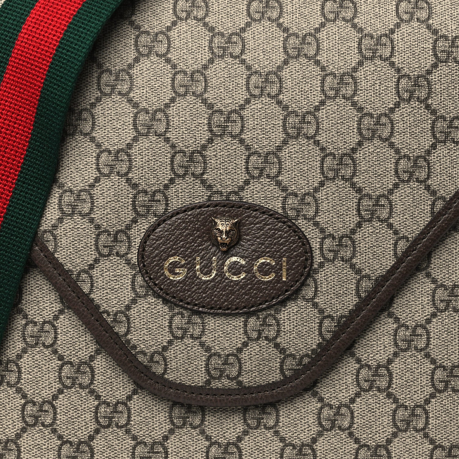 Gucci GG Supreme Monogram Web Medium Neo Vintage Flap Messenger Bag Beige New Acero 8 of 11