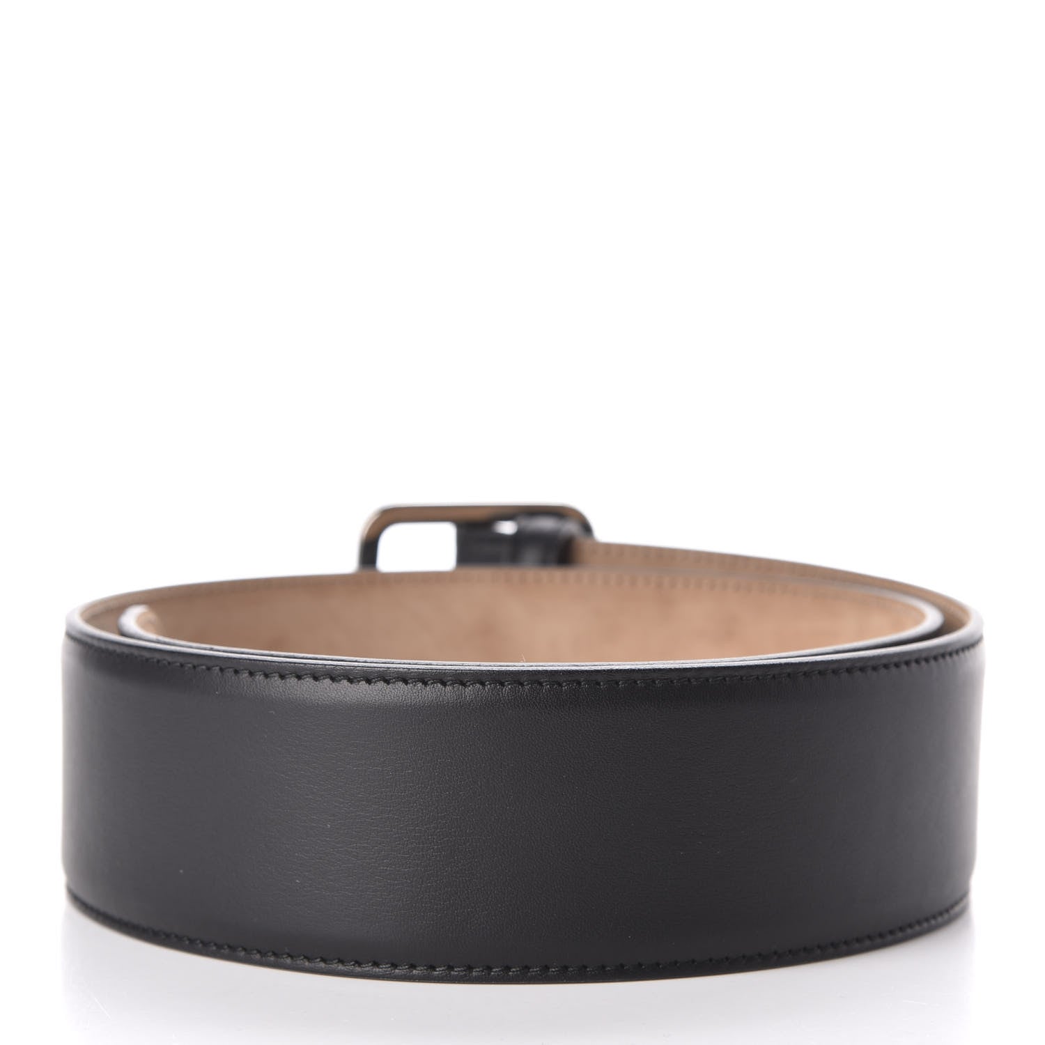 Gucci Moon Calfskin Nickel Buckle Belt 80 32 Black 2 of 5