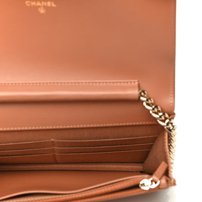 Chanel Caviar Quilted Boy Wallet On Chain WOC Brown 5 of 13