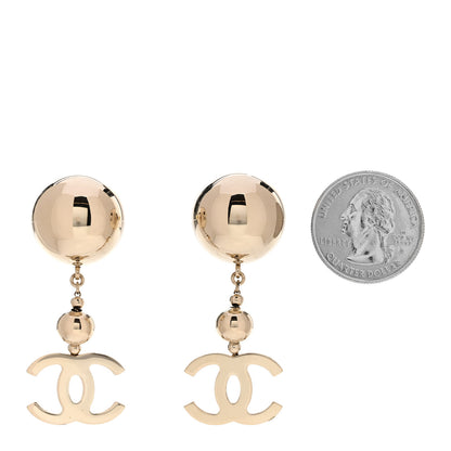 Chanel Metal CC Drop Earrings Gold 2 of 4