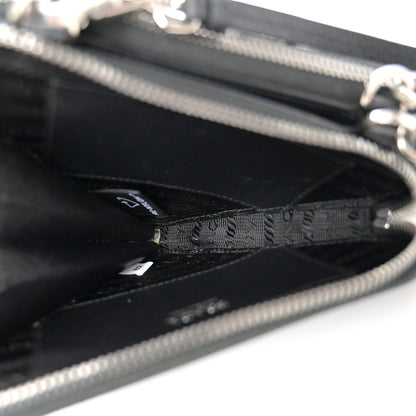 Prada Saffiano Mini Triangle Crossbody Pouch Black 5 of 12