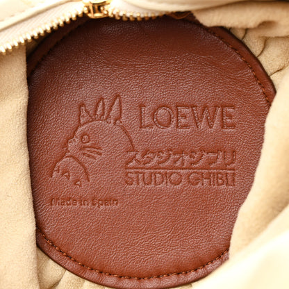 Loewe X HOWLS MOVING CASTLE Lambskin Pleated Heen Bracelet Pouch Shoulder Bag Rust 6 of 11