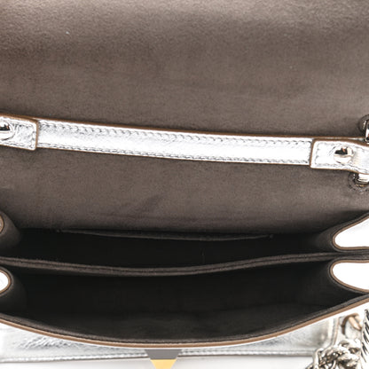 Fendi Vitello Catalan Mirror Scalloped Multi Studded Small Kan I Shoulder Bag Argento 5 of 11
