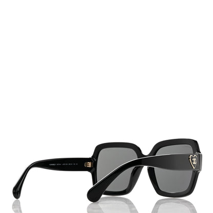 Chanel Acetate Square Heart Sunglasses 5479-A Black 3 of 8