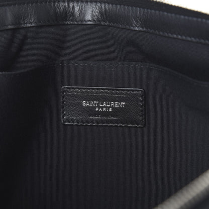 Saint Laurent Calfskin Matelasse Chevron Monogram Document Holder Black 5 of 7