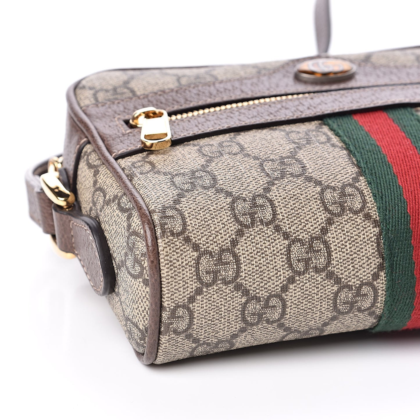 GG Supreme Monogram Web Mini Ophidia Shoulder Bag Brown