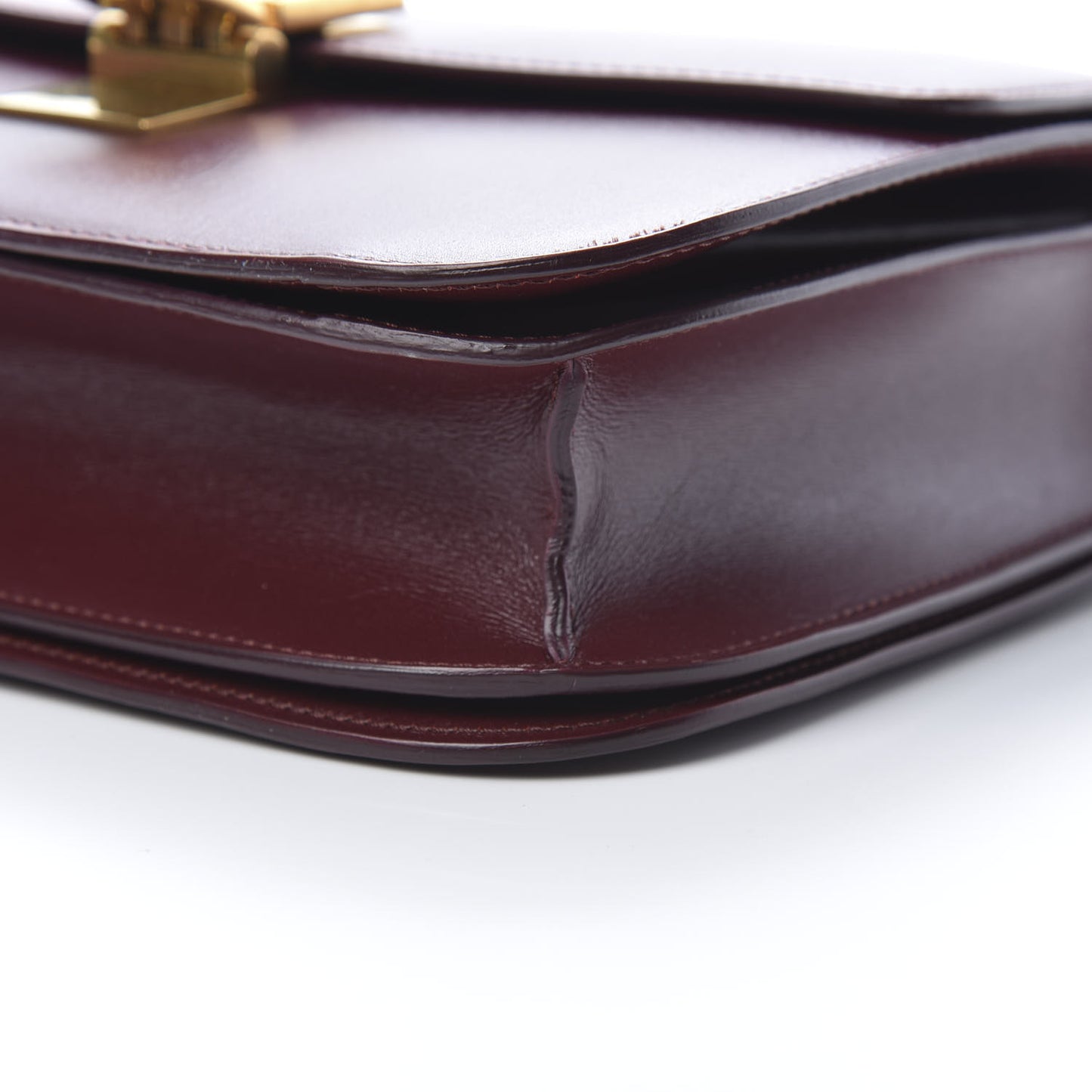 Box Calfskin Medium Classic Box Flap Bag Burgundy