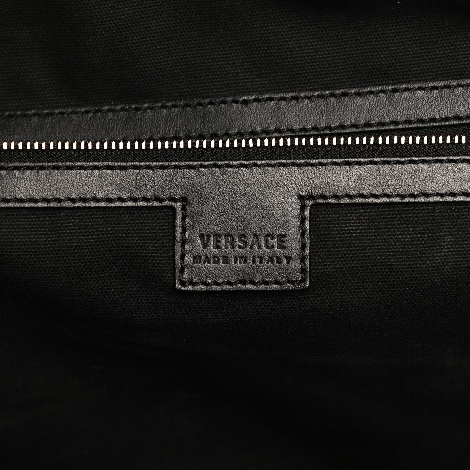 Versace Grained Calfskin Baroque Print Medusa Tote Black 6 of 13