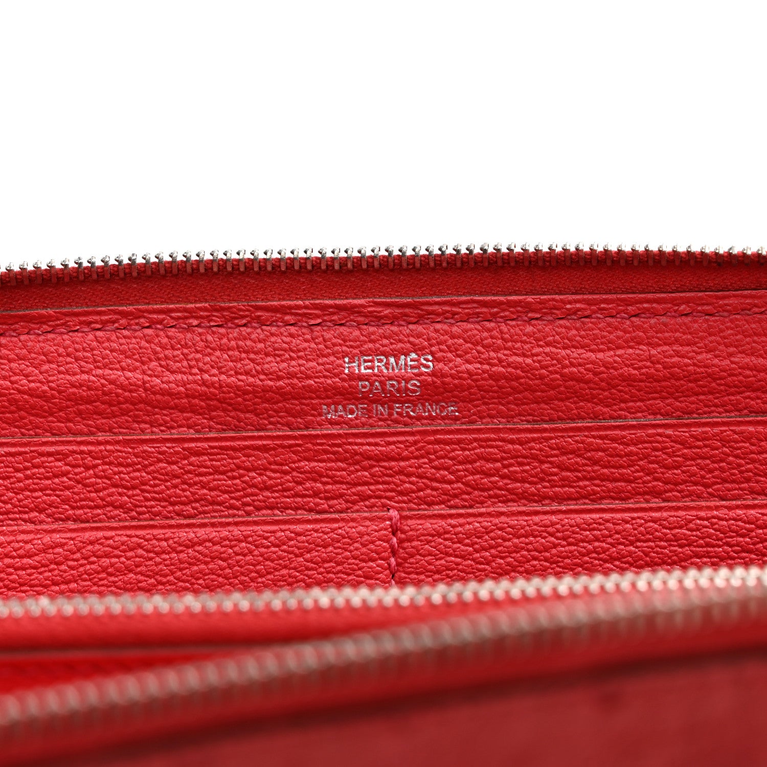 Hermes Ostrich Azap Wallet Rouge Vif 6 of 11
