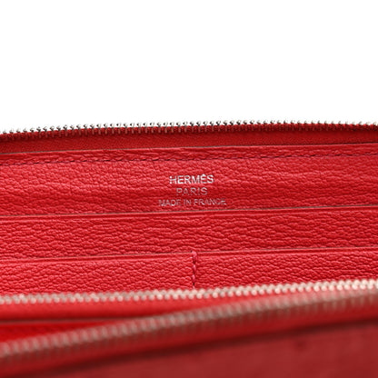 Hermes Ostrich Azap Wallet Rouge Vif 6 of 11
