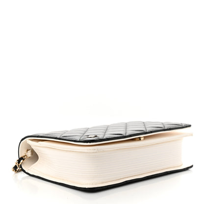 Chanel Lambskin Quilted Book Wallet On Chain WOC Black 4 of 12