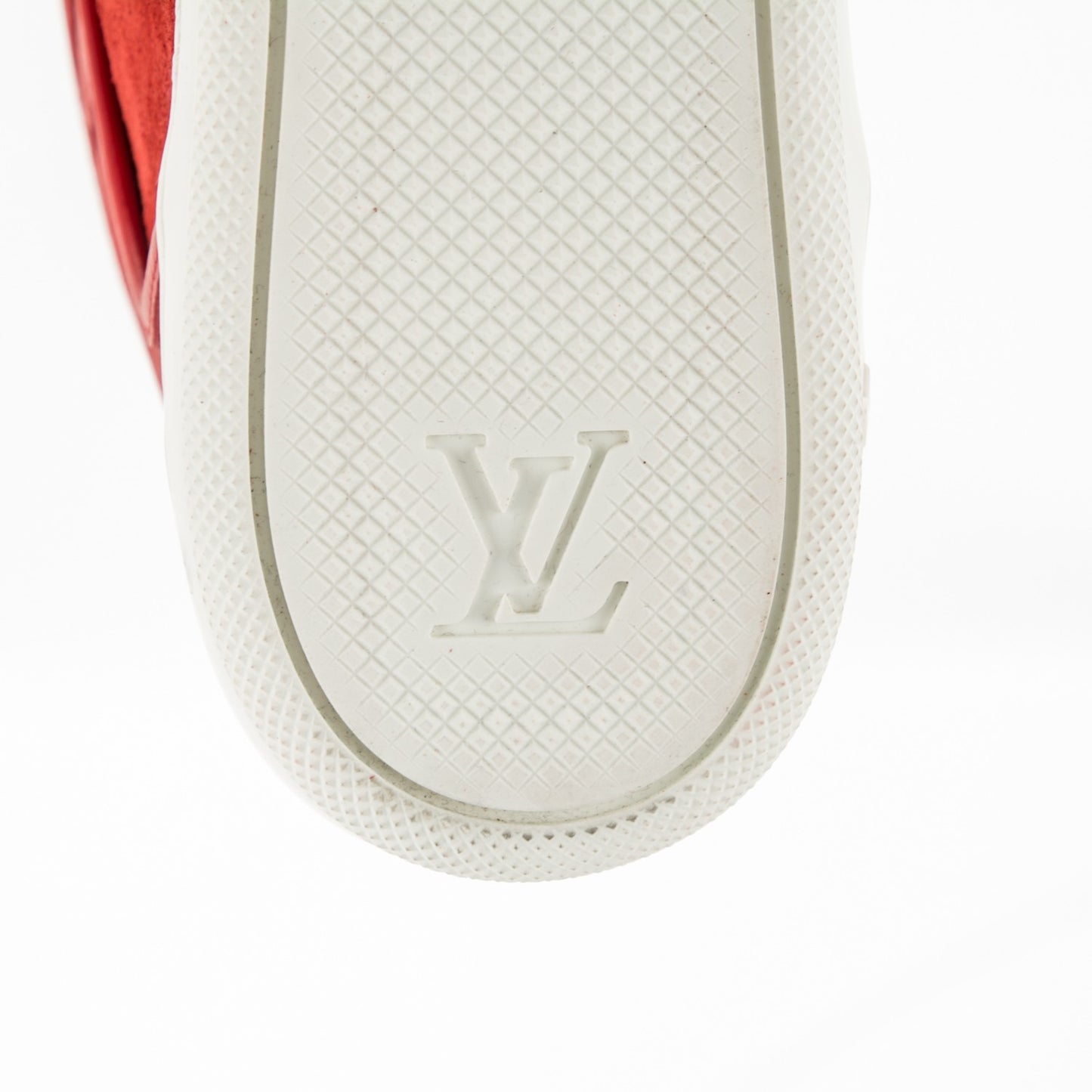 Calfskin Suede Postmark Wedge Sneakers 38 Rouge