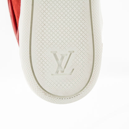 Louis Vuitton Calfskin Suede Postmark Wedge Sneakers 38 Rouge 6 of 8