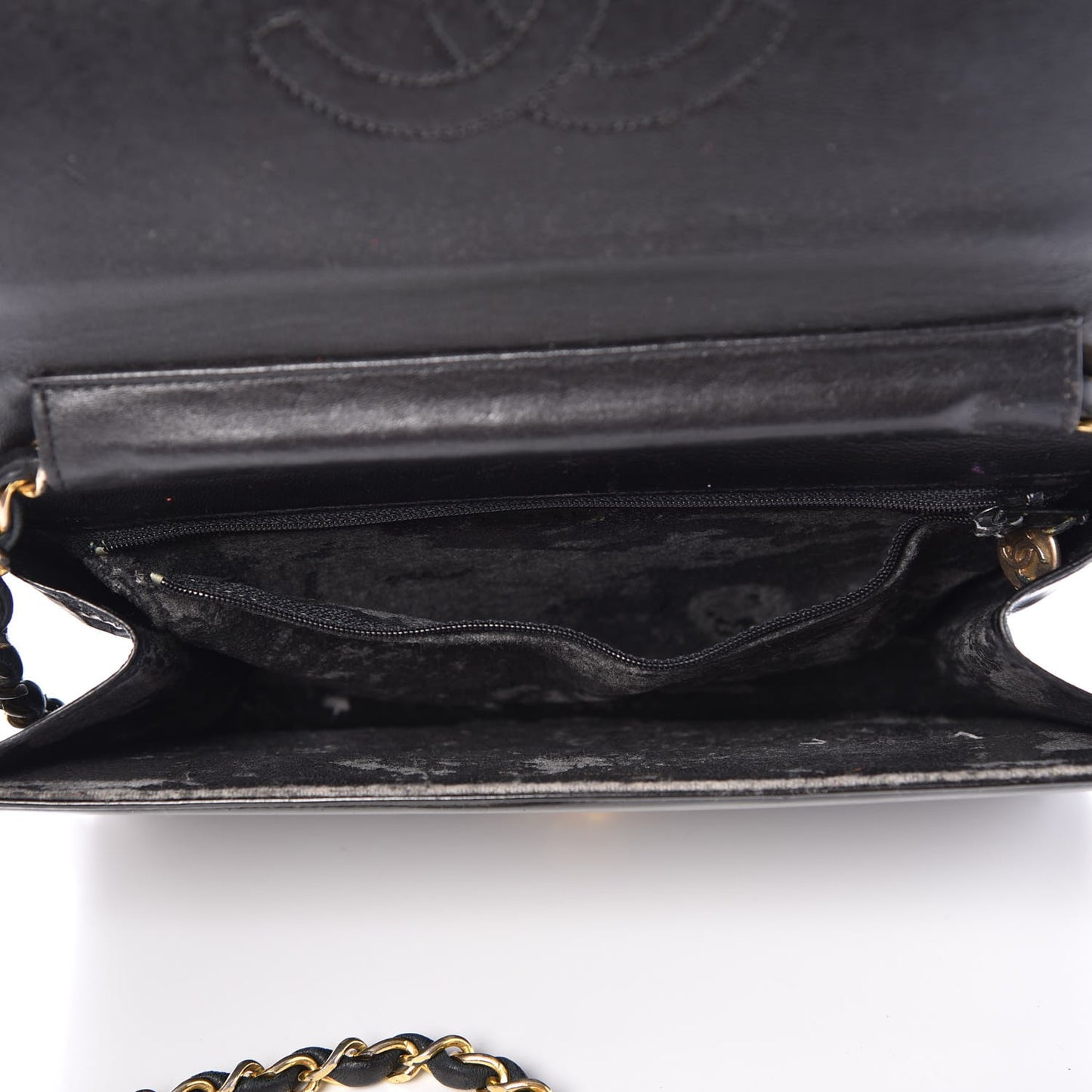 Patent Small Single Flap Black