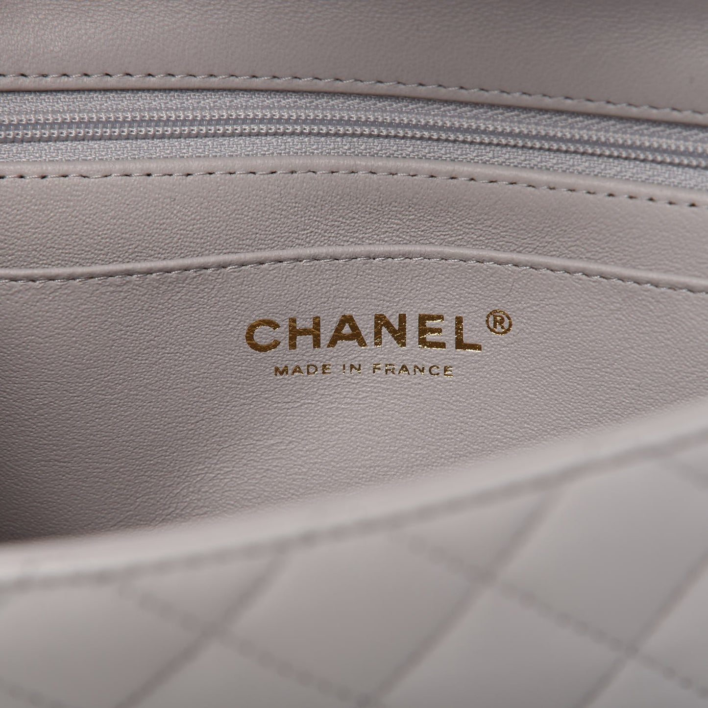 Lambskin Quilted Mini Top Handle Rectangular Flap Grey