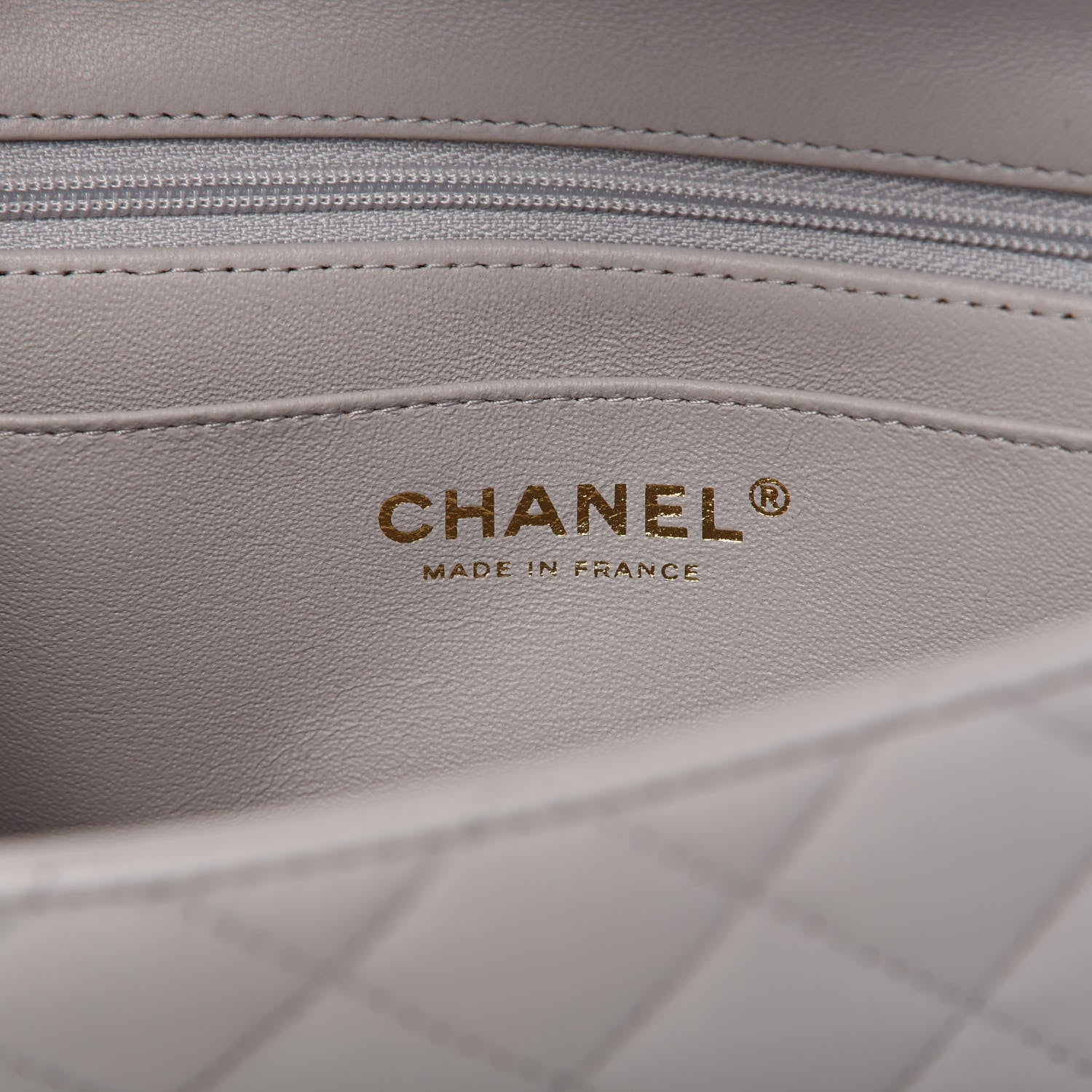 Chanel Lambskin Quilted Mini Top Handle Rectangular Flap Grey 8 of 11