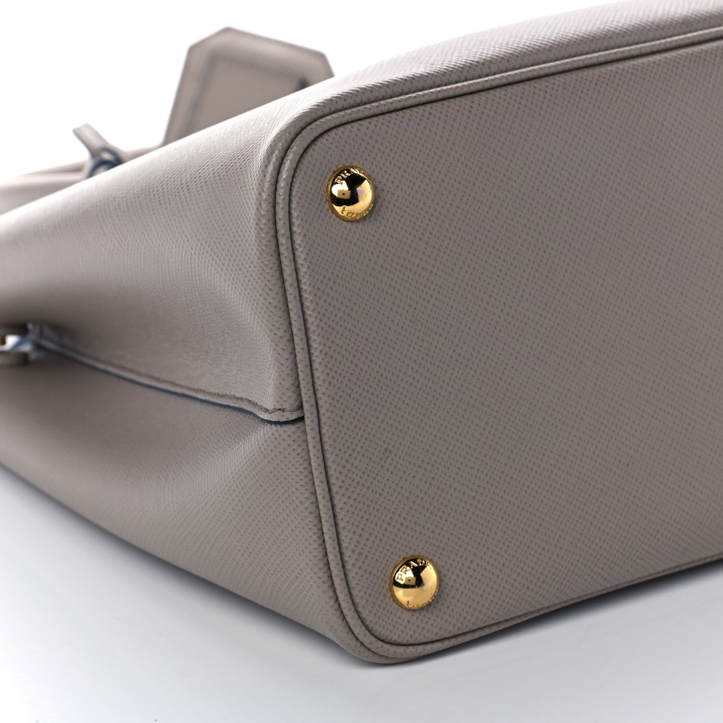 Saffiano Cuir Medium Double Bag Pomice Bluette