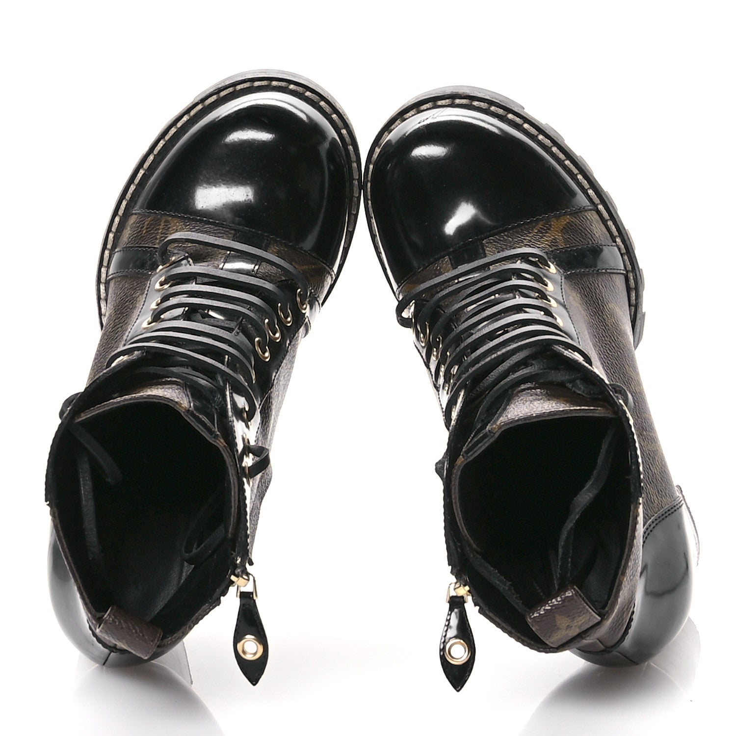 Louis Vuitton Patent Calfskin Monogram Star Trail Ankle Boots 39 Black 2 of 11