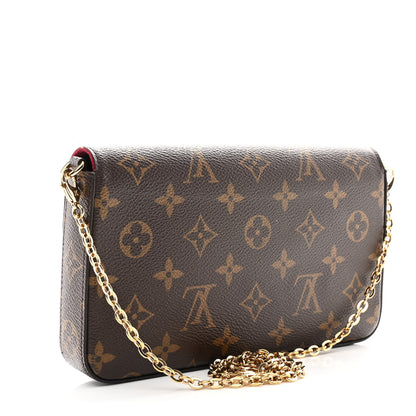 Louis Vuitton Monogram Pochette Felicie Chain Wallet Fuchsia 3 of 11