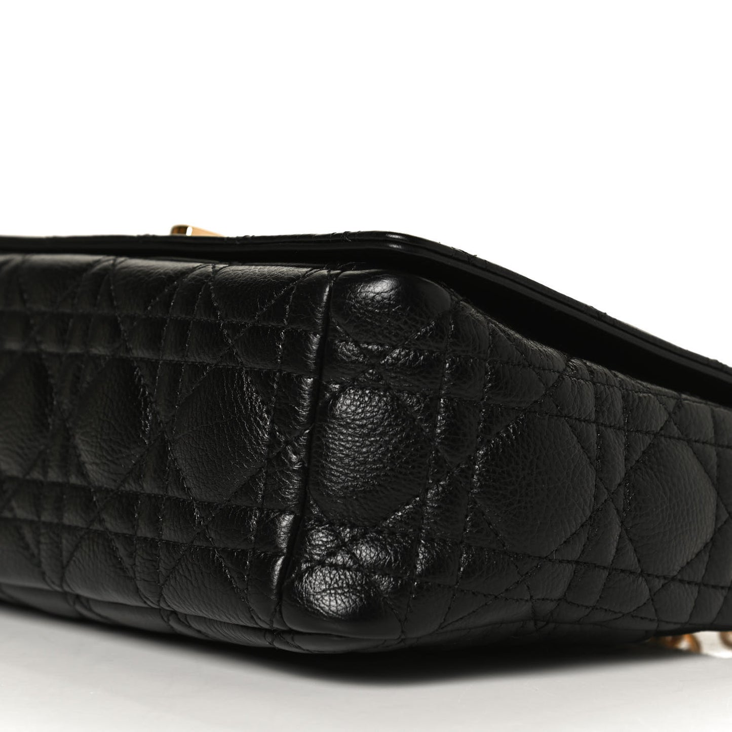 Calfskin Cannage Medium Caro Bag Black