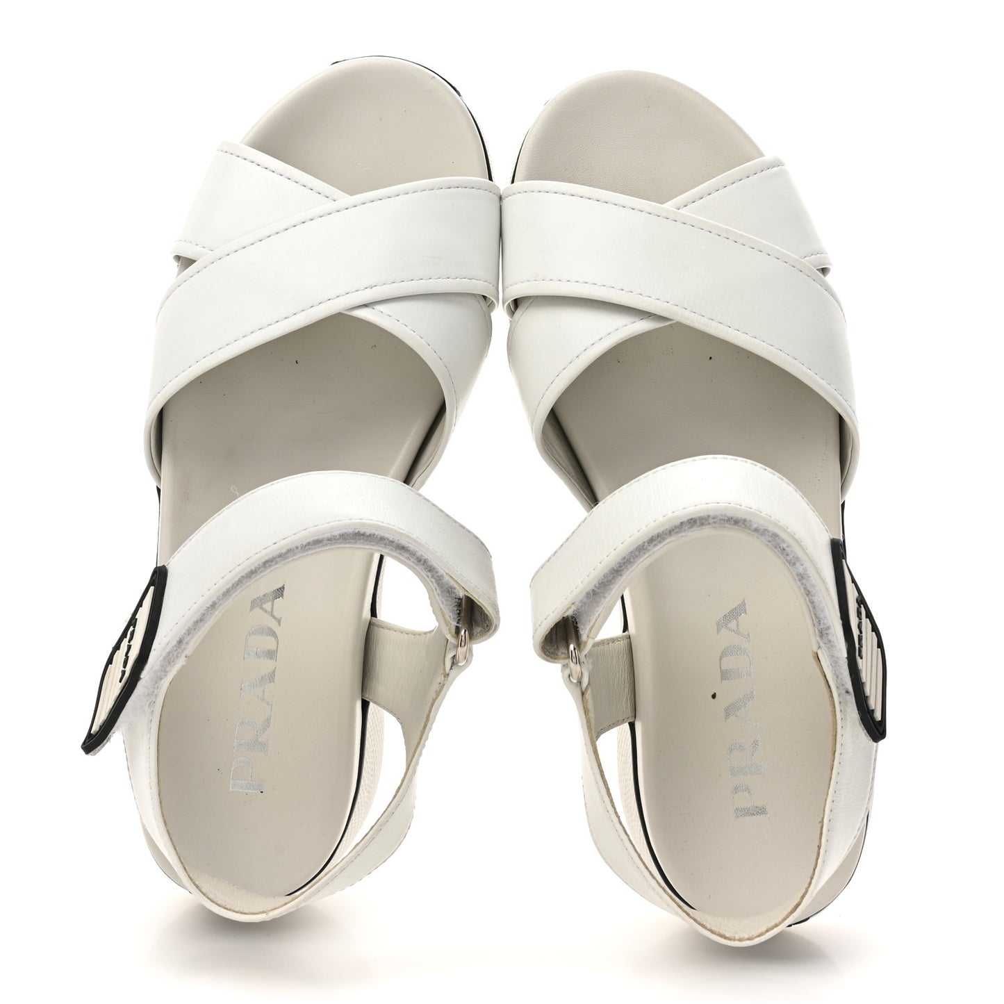 Calfskin Velcro Womens 50mm Sandals 37 White