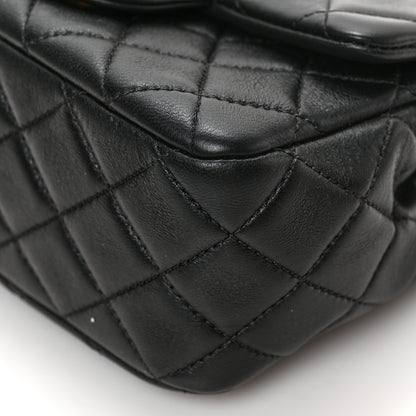 Chanel Lambskin Resin Quilted Mini Pearl Samba Square Flap Black 9 of 9