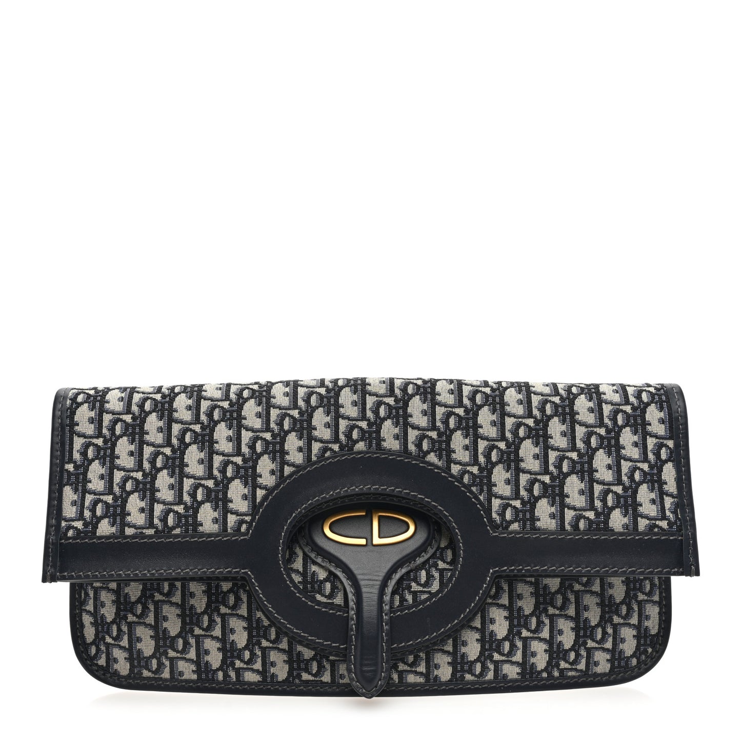 Oblique Fold Over Clutch Blue