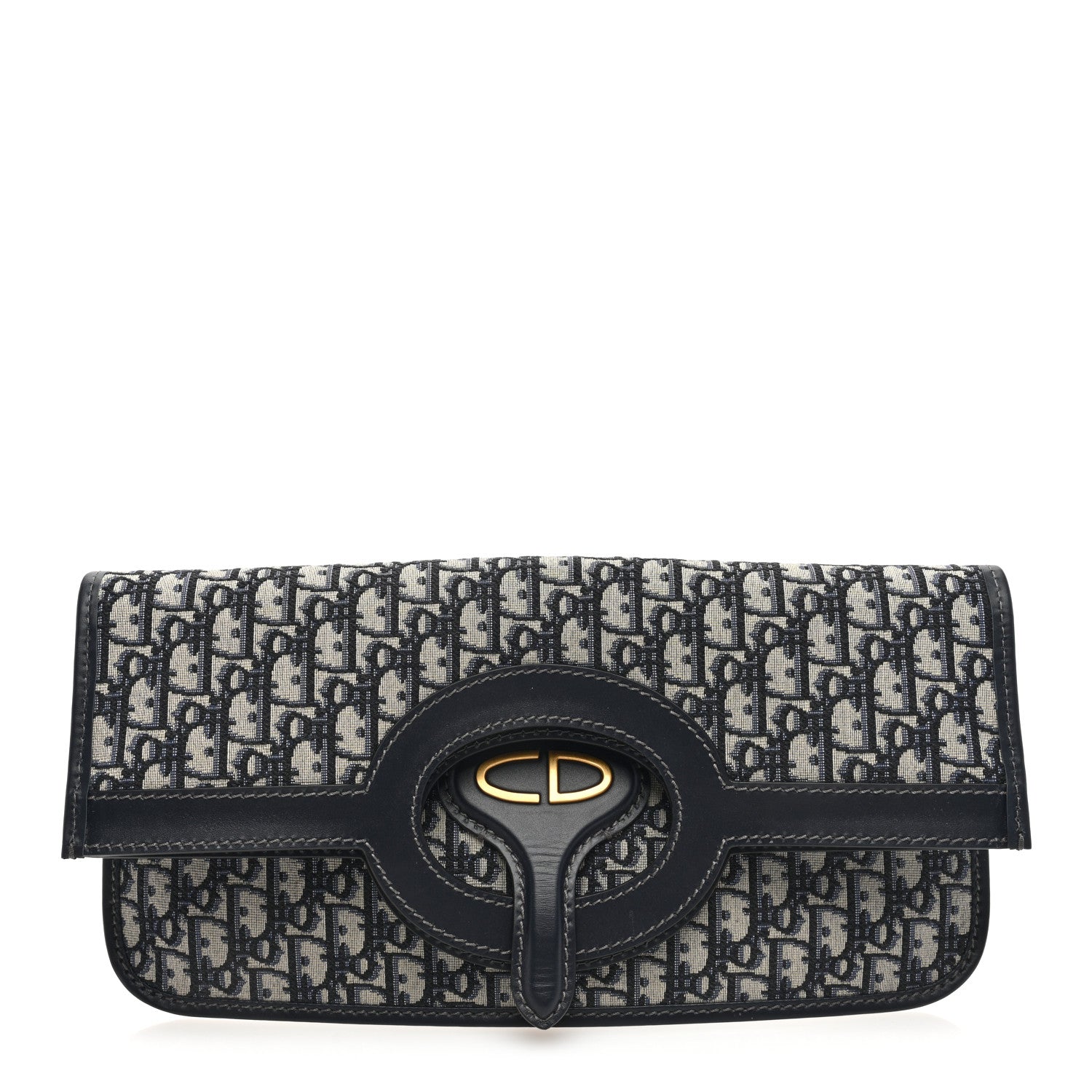 Christian Dior Oblique Fold Over Clutch Blue 1 of 6