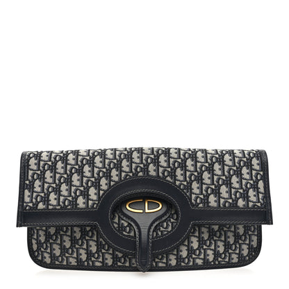 Christian Dior Oblique Fold Over Clutch Blue 1 of 6