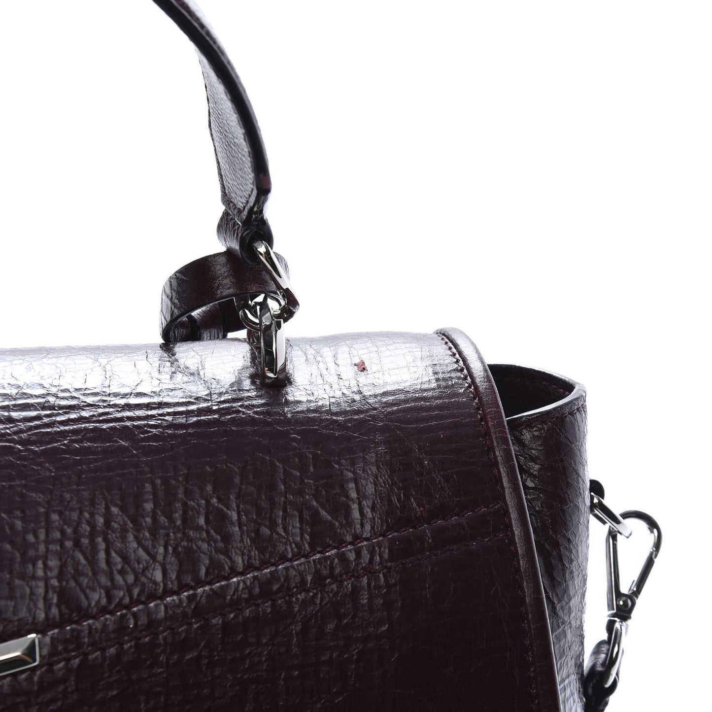 Soft Vintage Goatskin Helia Top Handle Bag Bordeaux