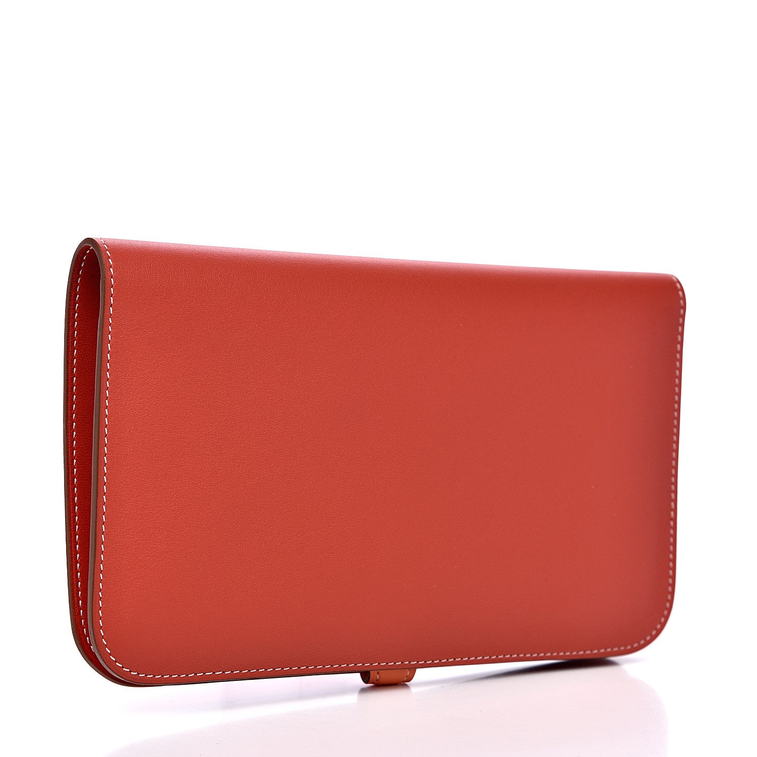Hermes Swift Dogon Duo Wallet Sanguine Crevette 2 of 8