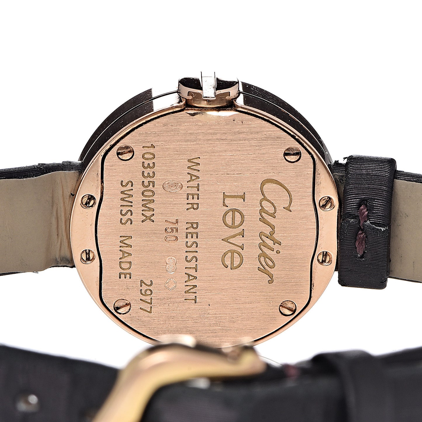 18K Pink Gold Satin Diamond 23mm Love Quartz Watch
