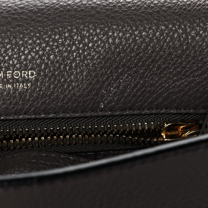 Tom Ford Grained Calfskin Soft Jennifer Saddle Bag Graphite 12 of 13
