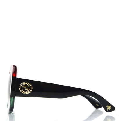 Gucci Acetate Square Frame Sunglasses GG0083S Glitter Red Black Green 3 of 8