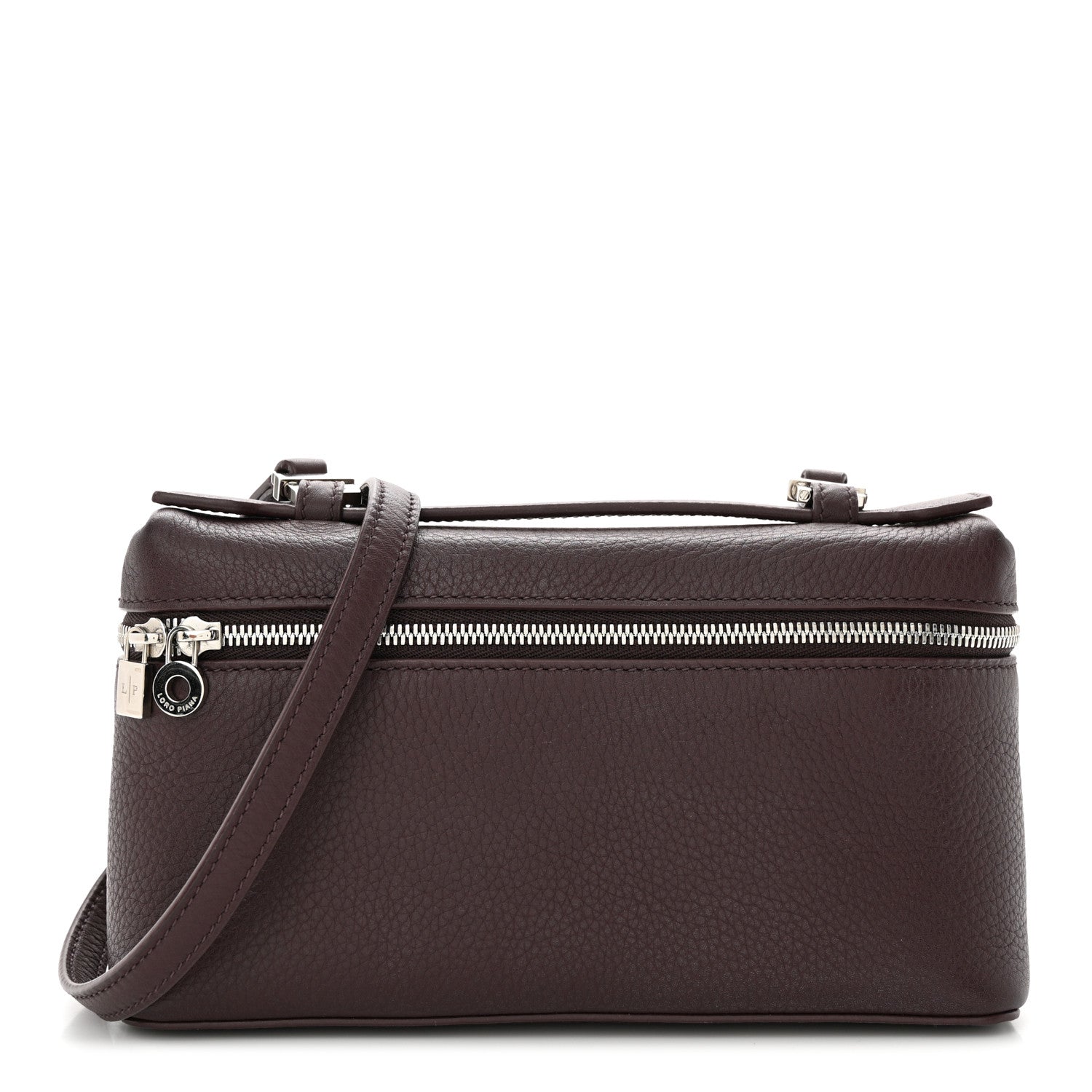Loro Piana Grained Calfskin L19 Extra Pocket Pouch Plum 1 of 9
