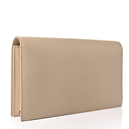 Saint Laurent Grain De Poudre Classic Kate Monogram Clutch Nude Powder 2 of 7