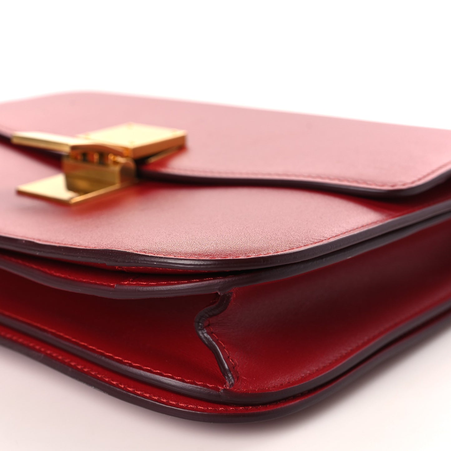 Box Calfskin Medium Classic Box Flap Bag Red