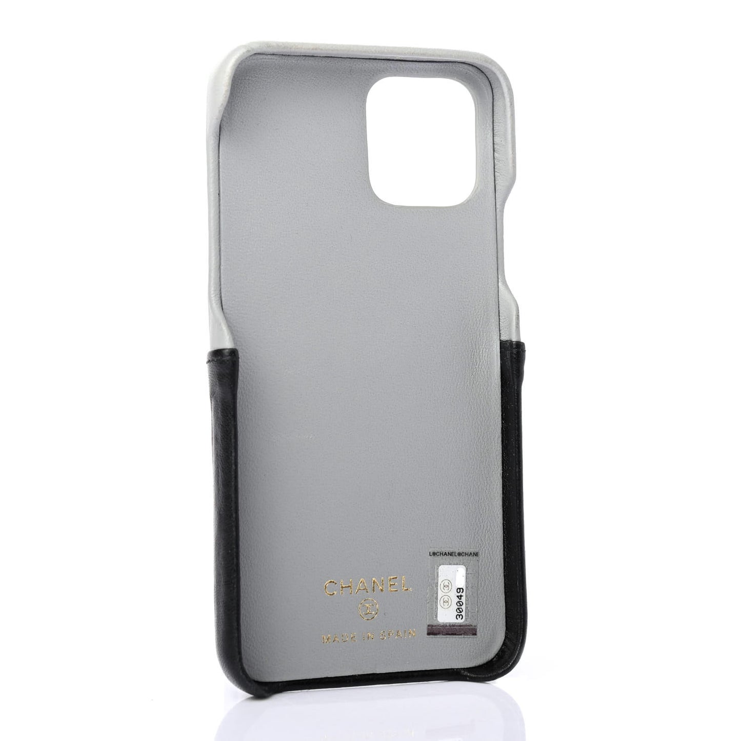 Lambskin Quilted iPhone Pro Max Case Grey Black