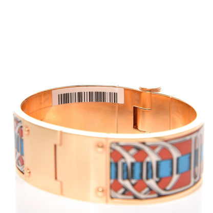 Hermes Enamel Printed Wide Balades Equestres Hinged Bracelet M 5 of 5
