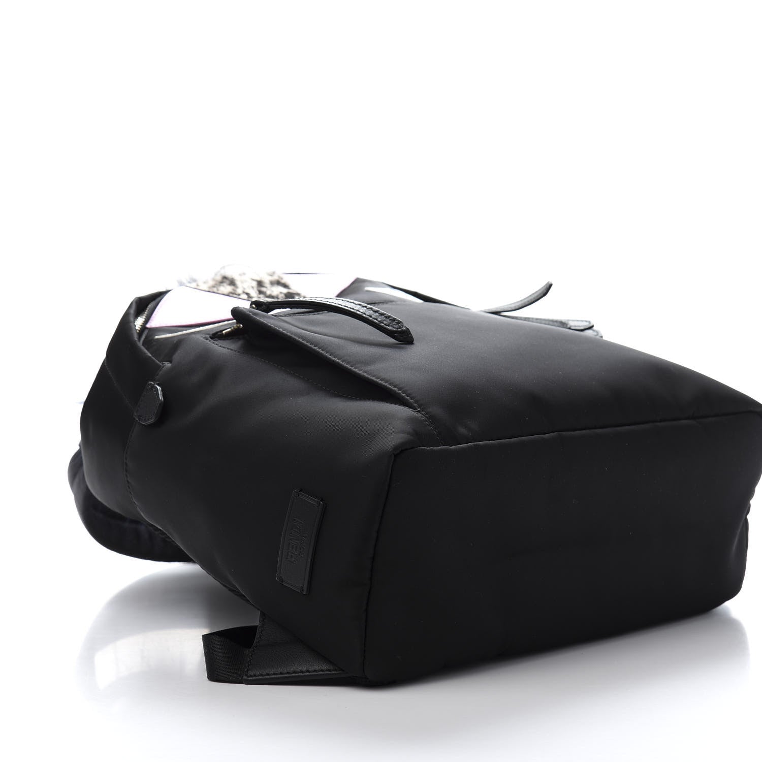 Fendi Nylon Vitello Fox Goat Fur Monster Eyes Backpack Black Multicolor Sky 9 of 11